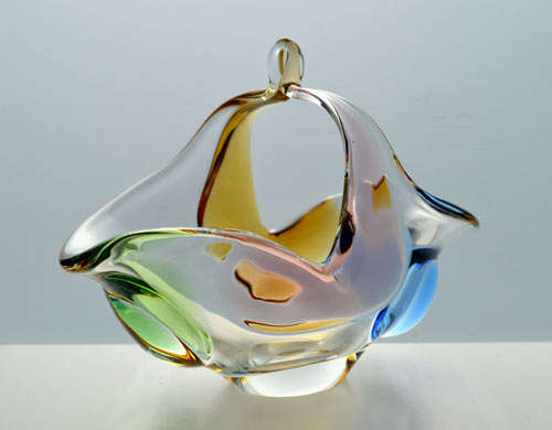 A MAGNIFICENT & MOST ELEGANT CZECH ART GLASS SCULPTURE DESIGNED BY FRANTISEK ZEMEK FOR MSTISOV