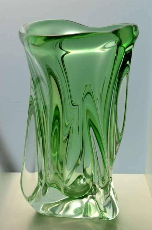 * CLASSIC & MOST ELEGANT CZECH ART GLASS VASE, DESIGNED BY EMANUEL BERANEK FOR SKRDLOVICE GLASS