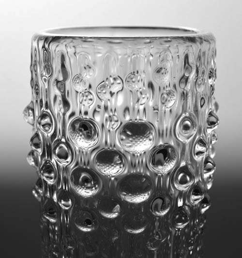 * A CZECH ART GLASS VASE (PRESSED GLASS) DESIGNED BY FRANTISEK PECENY FOR HERMANOVA IN 1974