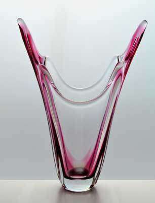 * MAGNIFICENT & RARE 'STAGHORN' CZECH ART GLASS VASE, PROBABLY DESIGNED FOR SKRDLOVICE IN THE 1980s