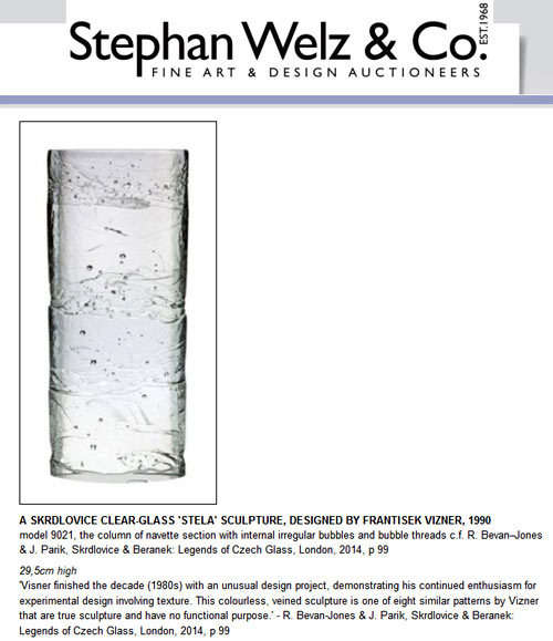 SOUGHT-AFTER AZURE PRESSED GLASS VASE BY FRANTISEK VIZNER (1936-2011): A COLLECTOR'S ITEM FROM 1962