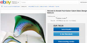 VERY RARE CULT ITEM: EXBOR FISH GLASS SCULPTURE DESIGN (ATTRIBUTED) ROZINEK AND HONZIK IN THE 1980s