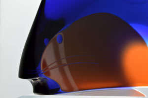 VERY RARE CULT ITEM: EXBOR FISH GLASS SCULPTURE DESIGN (ATTRIBUTED) ROZINEK AND HONZIK IN THE 1980s