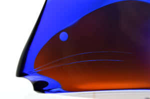 VERY RARE CULT ITEM: EXBOR FISH GLASS SCULPTURE DESIGN (ATTRIBUTED) ROZINEK AND HONZIK IN THE 1980s