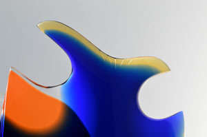 VERY RARE CULT ITEM: EXBOR FISH GLASS SCULPTURE DESIGN (ATTRIBUTED) ROZINEK AND HONZIK IN THE 1980s