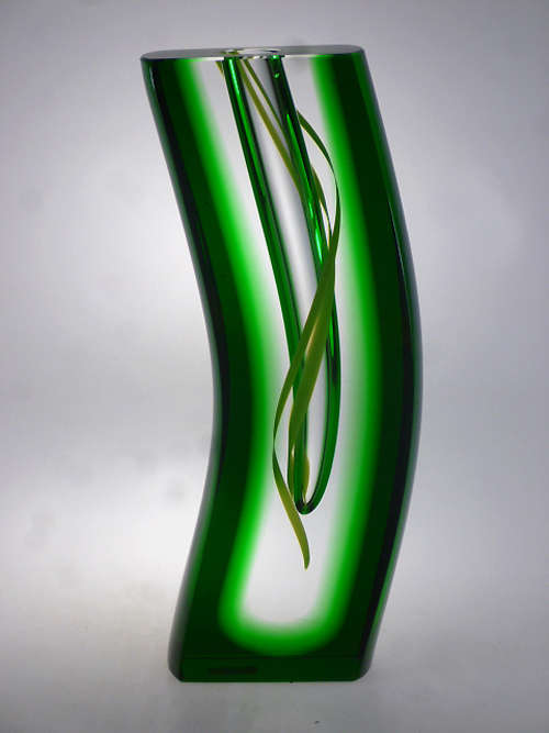 DAZZLINGLY BEAUTIFUL & HEAVY EMERALD VASE, DESIGNED BY MR PAVEL HAVELKA (1969-)