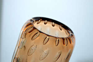 A BEAUTIFUL & RARE FIND: AMBER VASE, DESIGNED BY MILAN METELAK FOR HARRACHOV GLASS