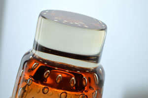 A BEAUTIFUL & RARE FIND: AMBER VASE, DESIGNED BY MILAN METELAK FOR HARRACHOV GLASS