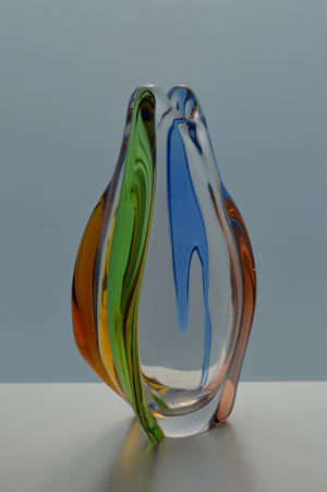 * A MAGNIFICENT & MOST ELEGANT CZECH ART GLASS VASE DESIGNED BY FRANTISEK ZEMEK FOR MSTISOV