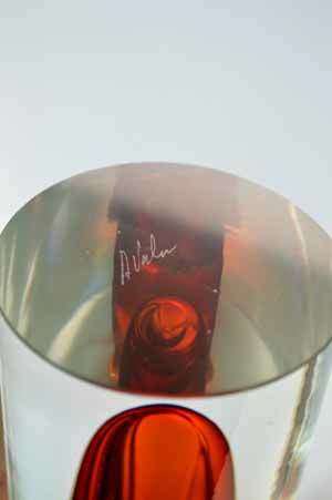 DAZZLINGLY BEAUTIFUL & HEAVY CZECH VASE, DESIGNED, SIGNED & MADE BY ALES VALNER