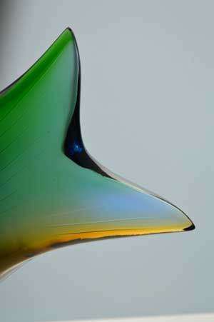 A VERY RARE CULT ITEM: EXBOR FISH GLASS SCULPTURE DESIGNED BY ROZINEK AND HONZIK IN THE 1960s