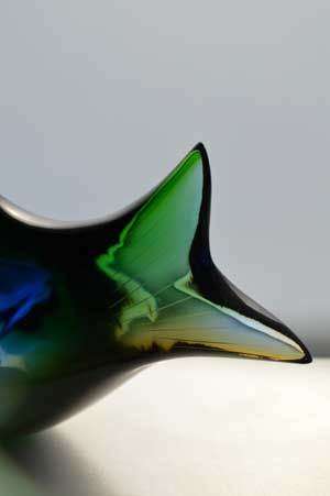 A VERY RARE CULT ITEM: EXBOR FISH GLASS SCULPTURE DESIGNED BY ROZINEK AND HONZIK IN THE 1960s