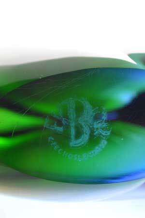 A VERY RARE CULT ITEM: EXBOR FISH GLASS SCULPTURE DESIGNED BY ROZINEK AND HONZIK IN THE 1960s