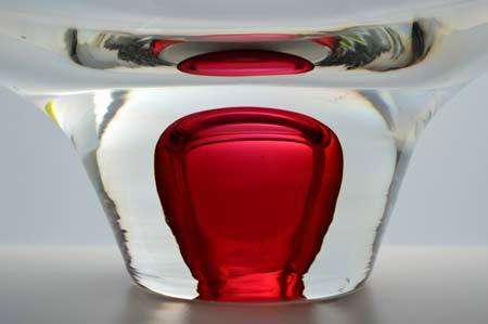 DAZZLING CZECH ART GLASS CHRIBSKA BOWL DESIGNED BY PROF JOSEF HOSPODKA FOR CHRIBSKA