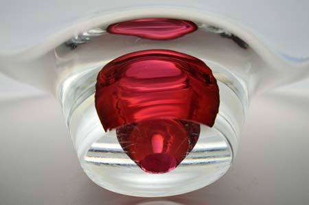 DAZZLING CZECH ART GLASS CHRIBSKA BOWL DESIGNED BY PROF JOSEF HOSPODKA FOR CHRIBSKA
