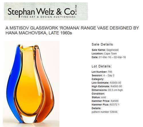 * AN ICON OF CZECH ART GLASS, A MOST ELEGANT VASE DESIGNED BY HANA MACHOVSKA FOR MSTISOV IN 1960