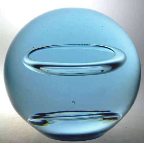 *RARE `CANON BALL` GIGANTIC CZECH ART GLASS PAPERWEIGHT, DESIGNED, MADE AND SIGNED BY PROF J SVOBODA