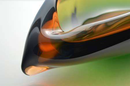 MAGNIFICENT & VERY RARE MARIA STAHLIKOVA CZECH ART GLASS BOWL / ASHTRAY, DESIGNED FOR SKRDLOVICE