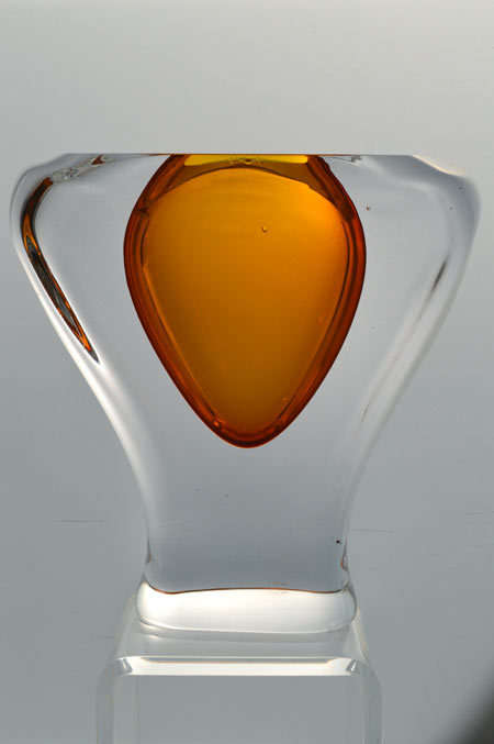 CHUNKY DAZZLINGLY BEAUTIFUL MODERN CZECH ART GLASS ARCHITECTURAL OBJECT, DESIGNED BY ALES VALNER