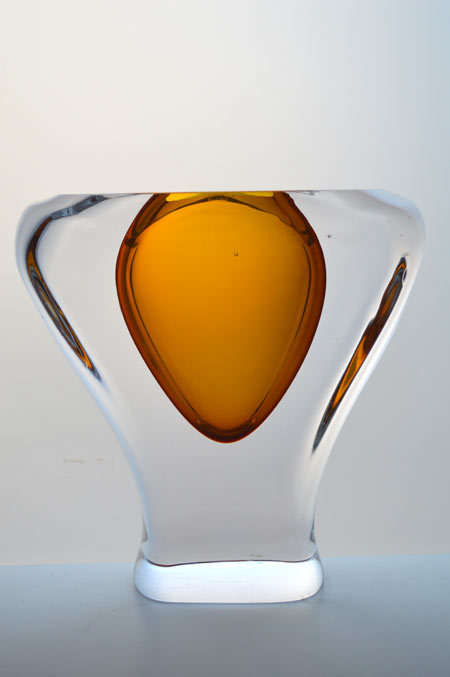 CHUNKY DAZZLINGLY BEAUTIFUL MODERN CZECH ART GLASS ARCHITECTURAL OBJECT, DESIGNED BY ALES VALNER