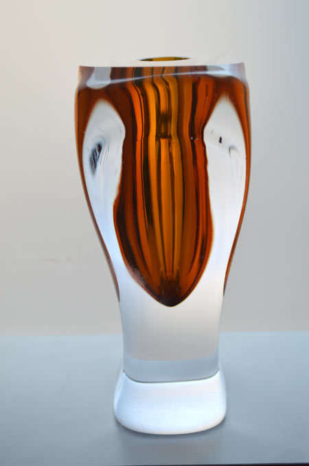 CHUNKY DAZZLINGLY BEAUTIFUL MODERN CZECH ART GLASS ARCHITECTURAL OBJECT, DESIGNED BY ALES VALNER