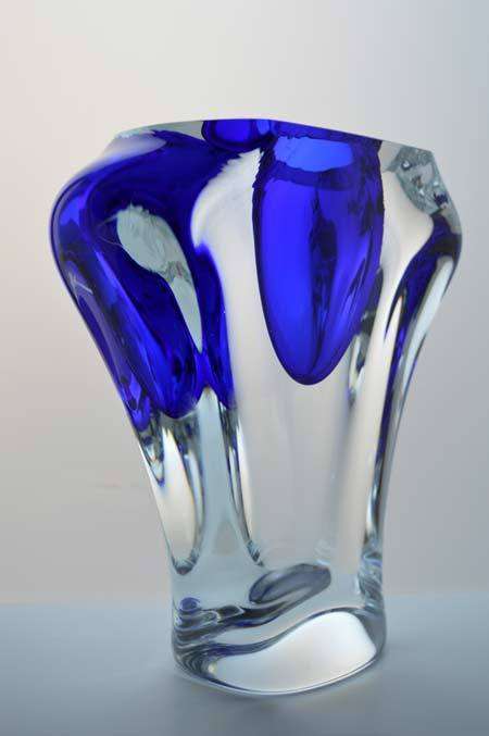 CHUNKY. DAZZLINGLY BEAUTIFUL MODERN CZECH ART GLASS ARCHITECTURAL OBJECT, DESIGNED BY ALES VALNER