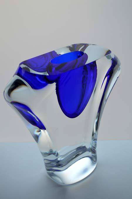 CHUNKY. DAZZLINGLY BEAUTIFUL MODERN CZECH ART GLASS ARCHITECTURAL OBJECT, DESIGNED BY ALES VALNER