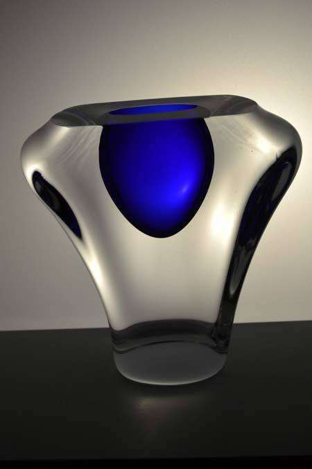 CHUNKY. DAZZLINGLY BEAUTIFUL MODERN CZECH ART GLASS ARCHITECTURAL OBJECT, DESIGNED BY ALES VALNER