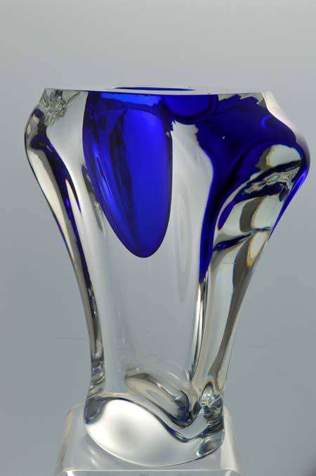 CHUNKY. DAZZLINGLY BEAUTIFUL MODERN CZECH ART GLASS ARCHITECTURAL OBJECT, DESIGNED BY ALES VALNER
