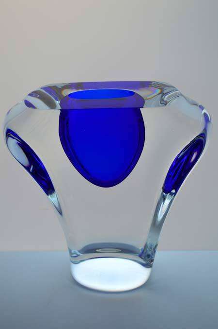 CHUNKY. DAZZLINGLY BEAUTIFUL MODERN CZECH ART GLASS ARCHITECTURAL OBJECT, DESIGNED BY ALES VALNER