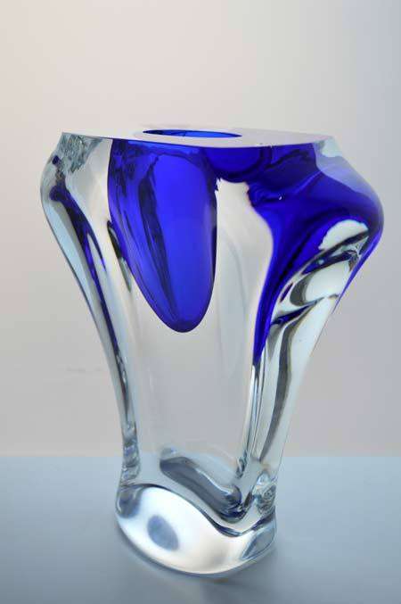 CHUNKY. DAZZLINGLY BEAUTIFUL MODERN CZECH ART GLASS ARCHITECTURAL OBJECT, DESIGNED BY ALES VALNER