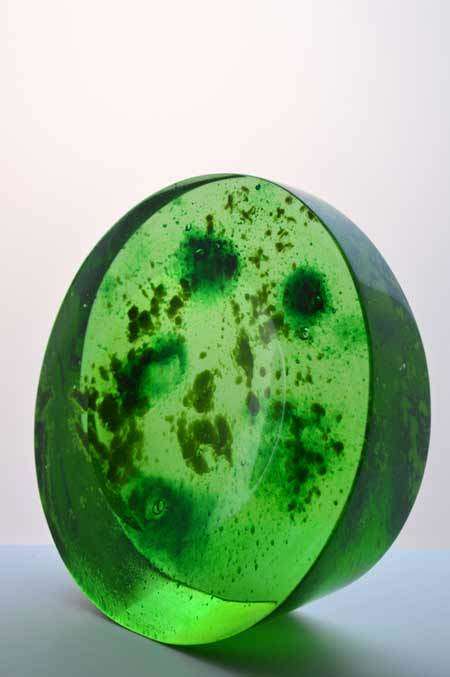 MAGNIFICENT RARE CZECH ART GLASS SCULPTURAL OBJECT DESIGNED BY MR HLAVKA: A UNIQUE COLLECTOR`S ITEM
