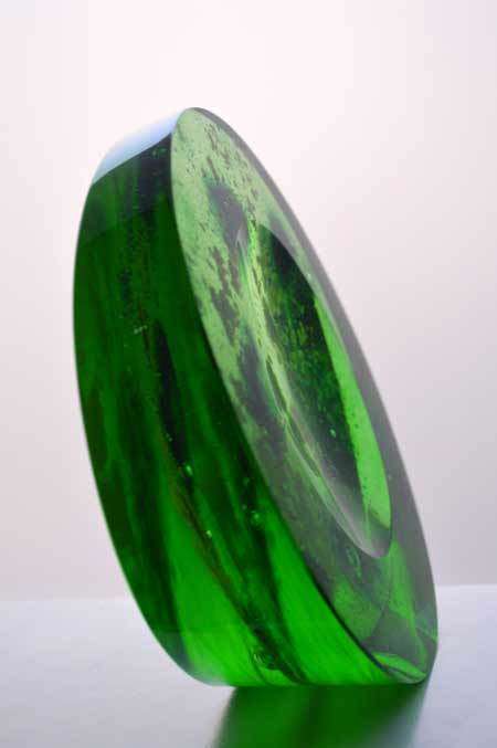 MAGNIFICENT RARE CZECH ART GLASS SCULPTURAL OBJECT DESIGNED BY MR HLAVKA: A UNIQUE COLLECTOR`S ITEM