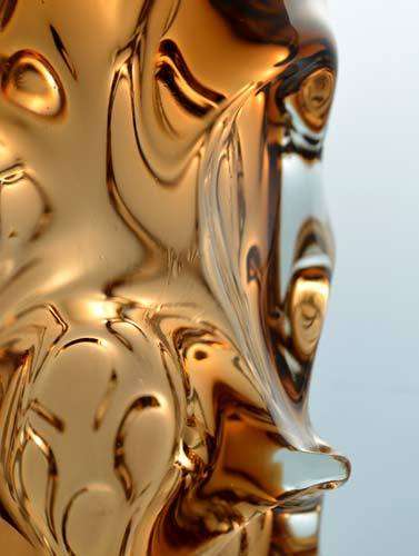 * A DAZZLING & SPARKLING AMBER SKRDLOVICE VASE, DESIGNED BY JAN BERANEK (1933-)
