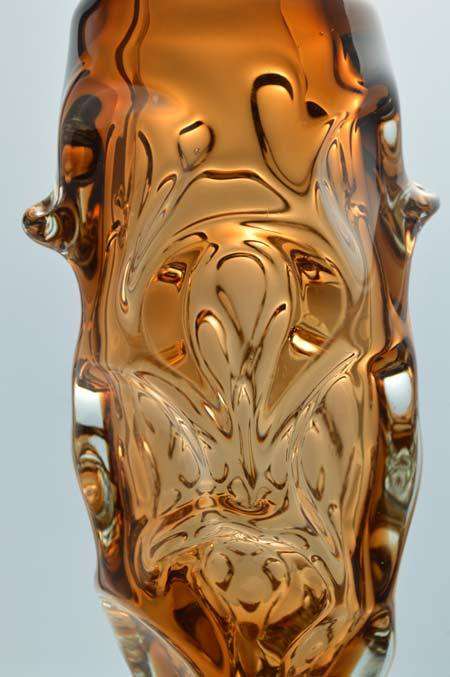 * A DAZZLING & SPARKLING AMBER SKRDLOVICE VASE, DESIGNED BY JAN BERANEK (1933-)