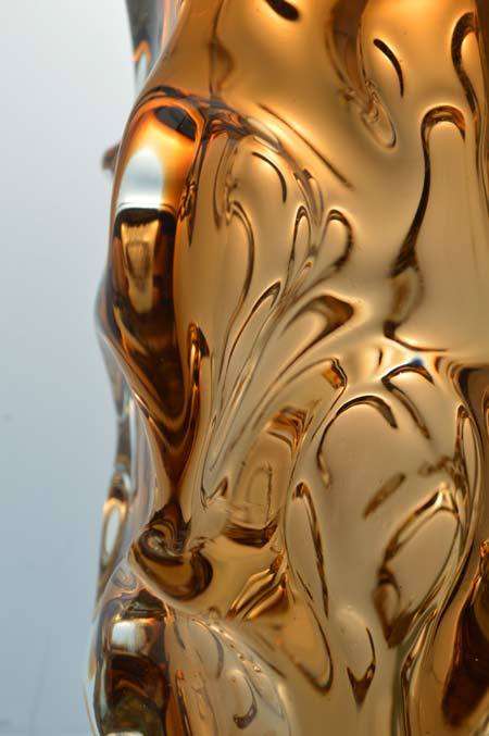 * A DAZZLING & SPARKLING AMBER SKRDLOVICE VASE, DESIGNED BY JAN BERANEK (1933-)