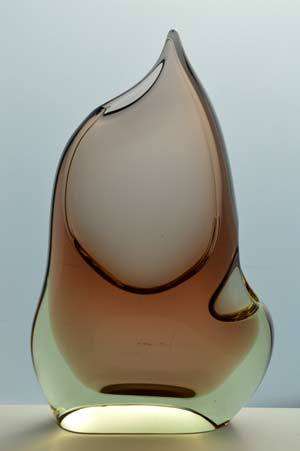 MOST ELEGANT & MOUTHWATERINGLY BEAUTIFUL CZECH ART GLASS VASE, DESIGNED BY JOSEF CVRCEK