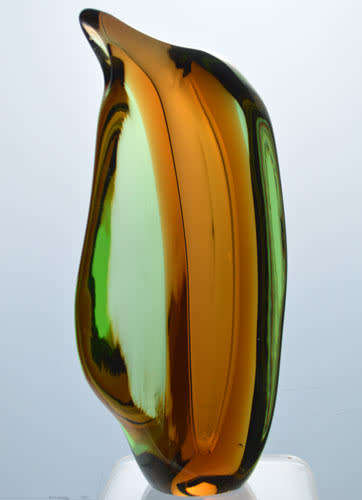 MAGNIFICENT & VERY RARE MARIA STAHLIKOVA CZECH ART GLASS VASE, DESIGNED FOR SKRDLOVICE IN 1960