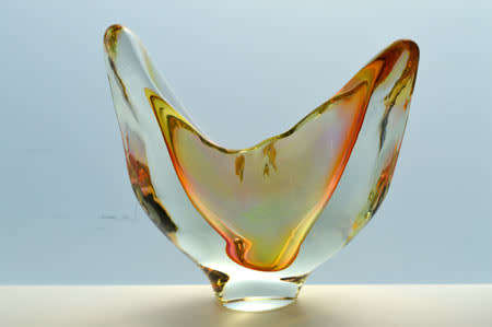 ** MAGNIFICENT AND VERY RARE ART GLASS SCULPTURE - CZECH ART GLASS AT ITS BEST! 'UNIKAT' STUDIO ITEM