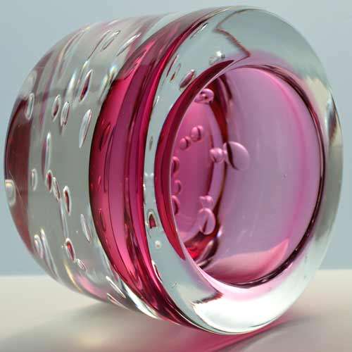 MAGNIFICENT CZECH ART GLASS BOWL, DESIGNED FOR SKRDLOVICE GLASSWORKS (1974) BY PROF JAROSLAV SVOBODA