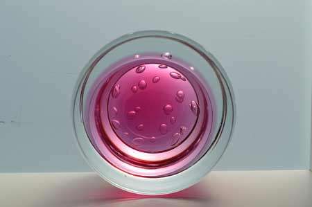 MAGNIFICENT CZECH ART GLASS BOWL, DESIGNED FOR SKRDLOVICE GLASSWORKS (1974) BY PROF JAROSLAV SVOBODA