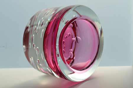 MAGNIFICENT CZECH ART GLASS BOWL, DESIGNED FOR SKRDLOVICE GLASSWORKS (1974) BY PROF JAROSLAV SVOBODA