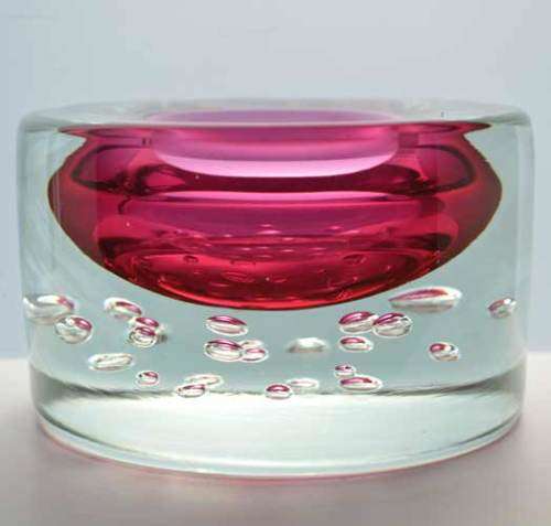 MAGNIFICENT CZECH ART GLASS BOWL, DESIGNED FOR SKRDLOVICE GLASSWORKS (1974) BY PROF JAROSLAV SVOBODA