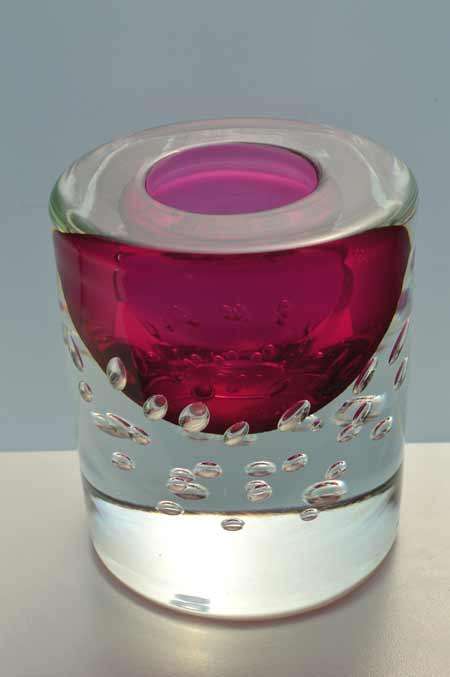 MAGNIFICENT CZECH ART GLASS VASE, DESIGNED FOR SKRDLOVICE GLASSWORKS (1974) BY PROF JAROSLAV SVOBODA