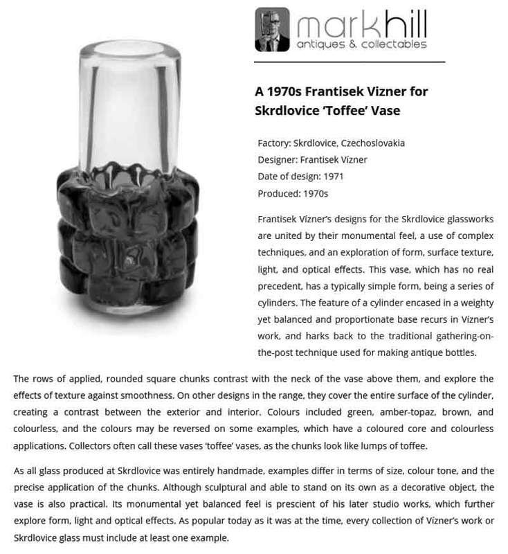 A RARE & SOUGHT-AFTER SCULPTURAL VASE BY FRANTISEK VIZNER (1936-2011): A COLLECTOR`S ITEM FROM 1971!