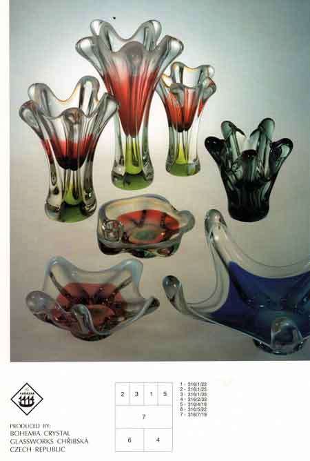 LARGE PINK AND GREEN CZECH ART GLASS CHRIBSKA SCULPTURE DESIGNED BY PROF JOSEF HOSPODKA IN THE 1970s