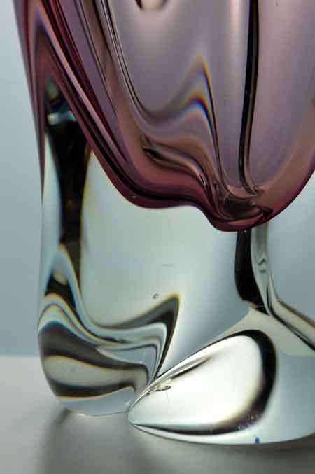 HUGE SOLID & HEAVY (RARE) CZECH ART GLASS CHRIBSKA VASE DESIGNED BY PROF JOSEF HOSPODKA IN THE 1970s
