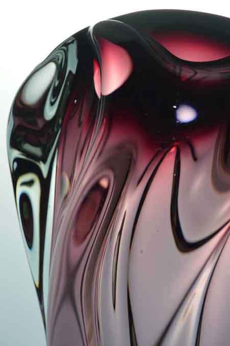 HUGE SOLID & HEAVY (RARE) CZECH ART GLASS CHRIBSKA VASE DESIGNED BY PROF JOSEF HOSPODKA IN THE 1970s
