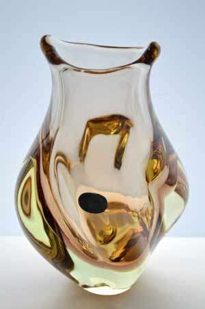 * MAGNIFICENT ZBS CZECH ART GLASS SCULPTURAL OBJECT, DESIGNED BY PROF MILOSLAV KLINGER (1922-1999)