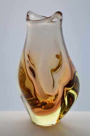 * MAGNIFICENT ZBS CZECH ART GLASS SCULPTURAL OBJECT, DESIGNED BY PROF MILOSLAV KLINGER (1922-1999)